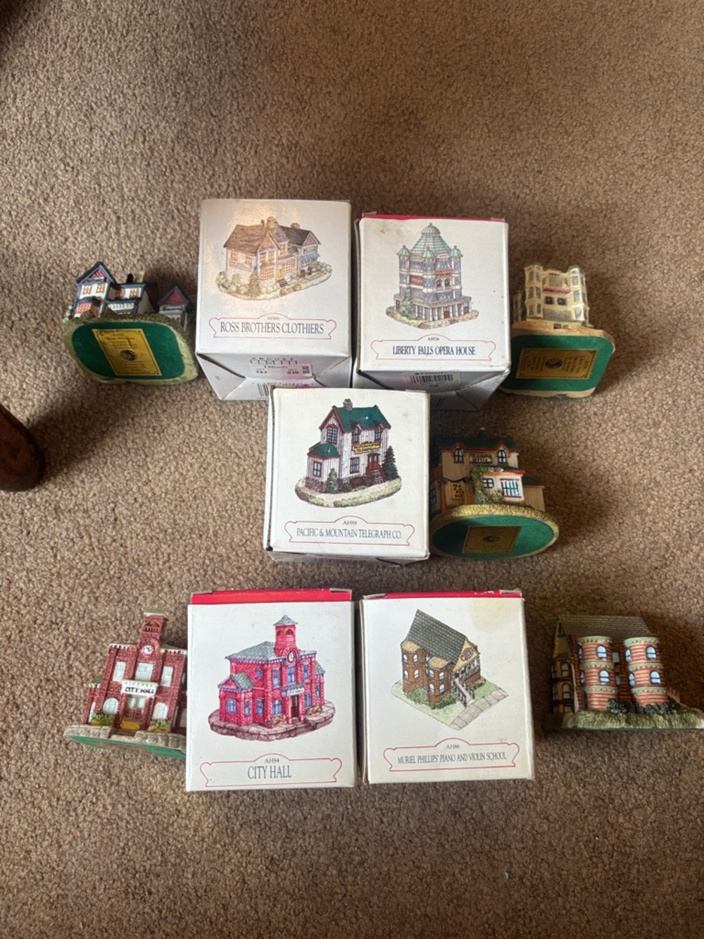 Village Ceramic Miniature Houses Set - Multi Color